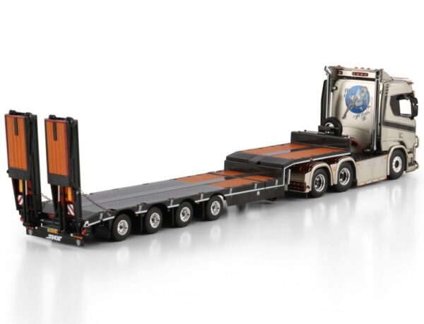 Caminhão New Scania 6x2 Carreta Prancha 1:50 WSI. - Imagem 3