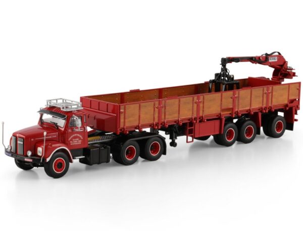 Miniatura Caminhão Scania Jacaré L110 com Carreta Munk 1:50 da WSI. - Imagem 2