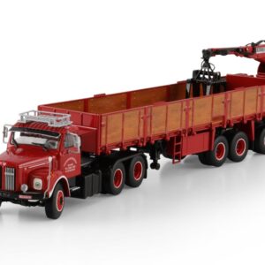 Miniatura Caminhão Scania Jacaré L110 com Carreta Munk 1:50 da WSI.