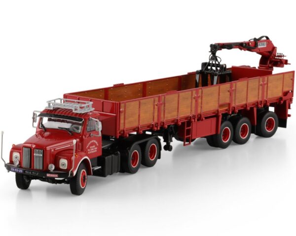 Miniatura Caminhão Scania Jacaré L110 com Carreta Munk 1:50 da WSI.