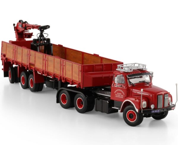 Miniatura Caminhão Scania Jacaré L110 com Carreta Munk 1:50 da WSI. - Imagem 3