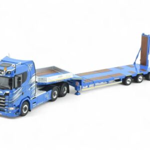 New Scania S650 6x4 com Carreta Prancha escala 1:50 da Tekno.