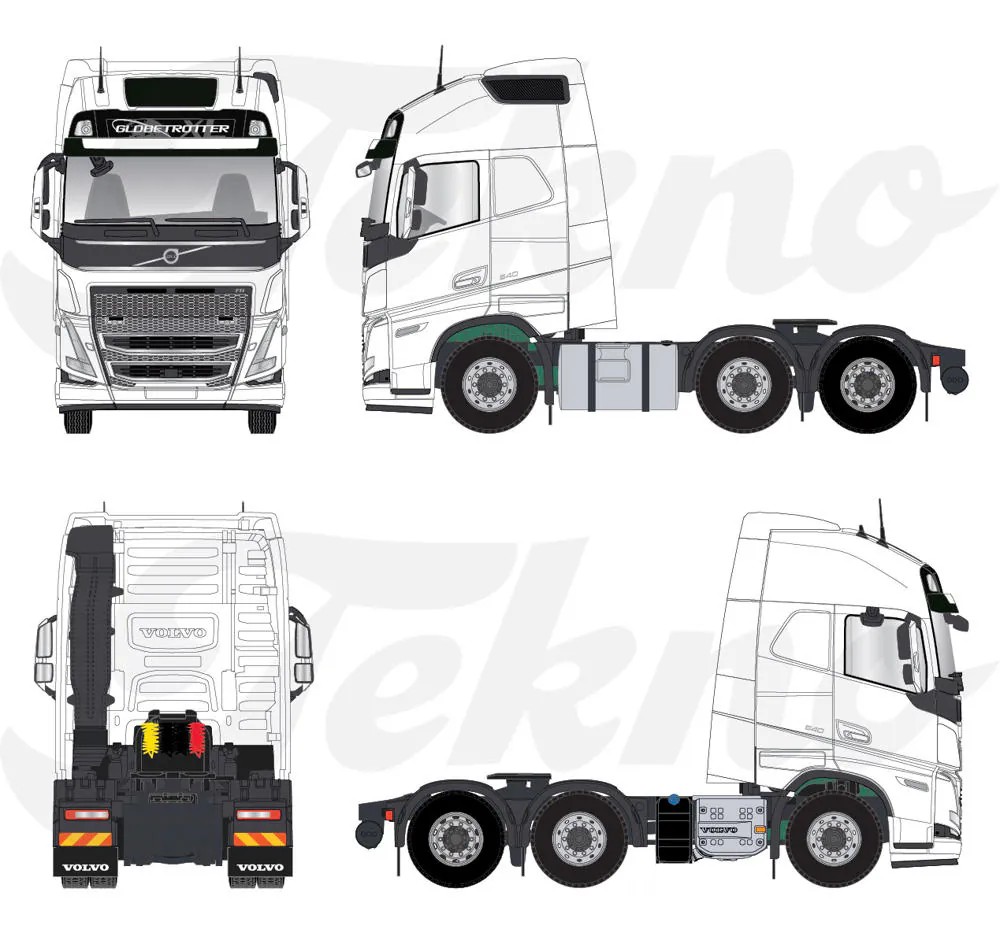 Miniatura Caminhão Novo Volvo FH5 540 6x2 Europeu 1:50 Tekno. - Imagem 5