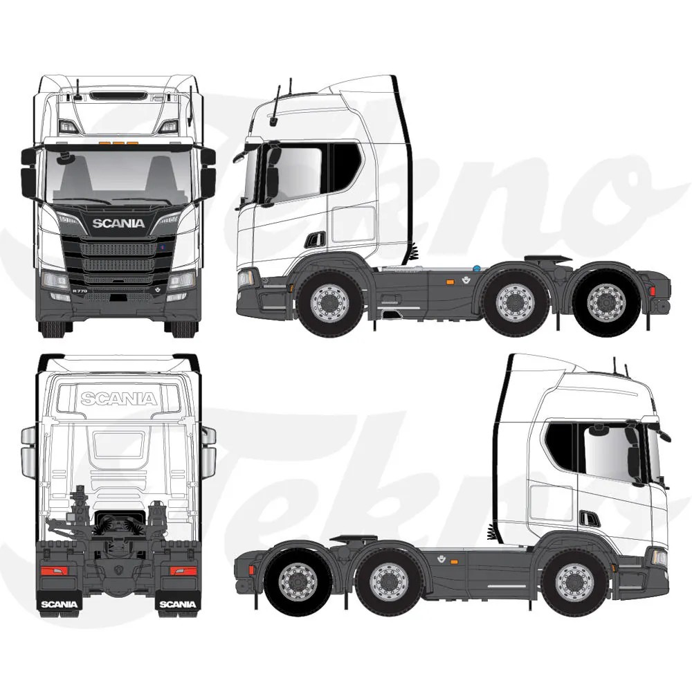 Miniatura Caminhão New Scania 770S 6x2 Europeu na escala 1:50 da Tekno. - Imagem 5