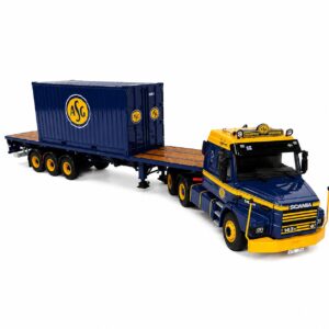 Caminhão Scania 143H 6x2 com Prancha e Container ASG na escala 1:50 WSI - USADO.