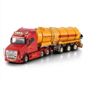 Caminhão Volvo FH5 Vlastuin 6x2 com Carreta de Vácuo na escala 1:50 da WSI.
