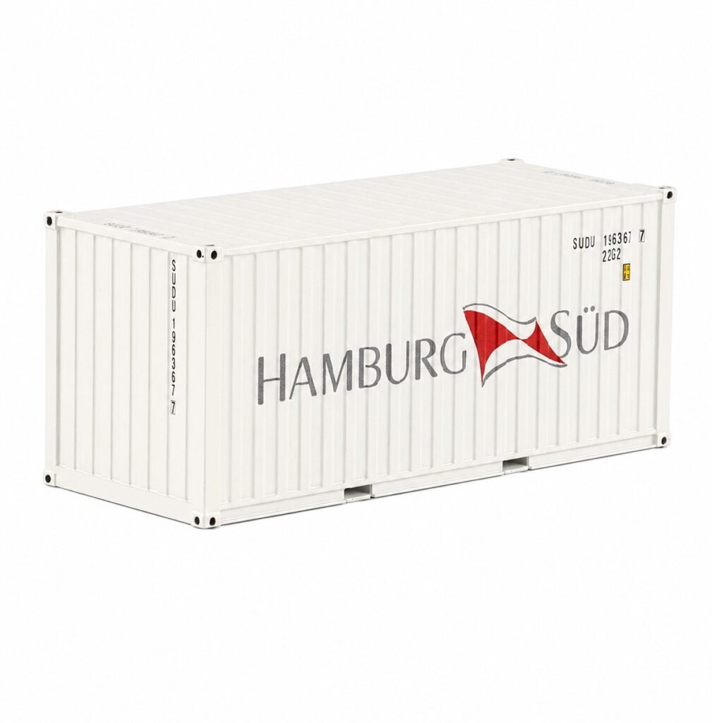 Miniatura Container 20 Pés da Hamburg Sud na escala 1:50 da WSI.