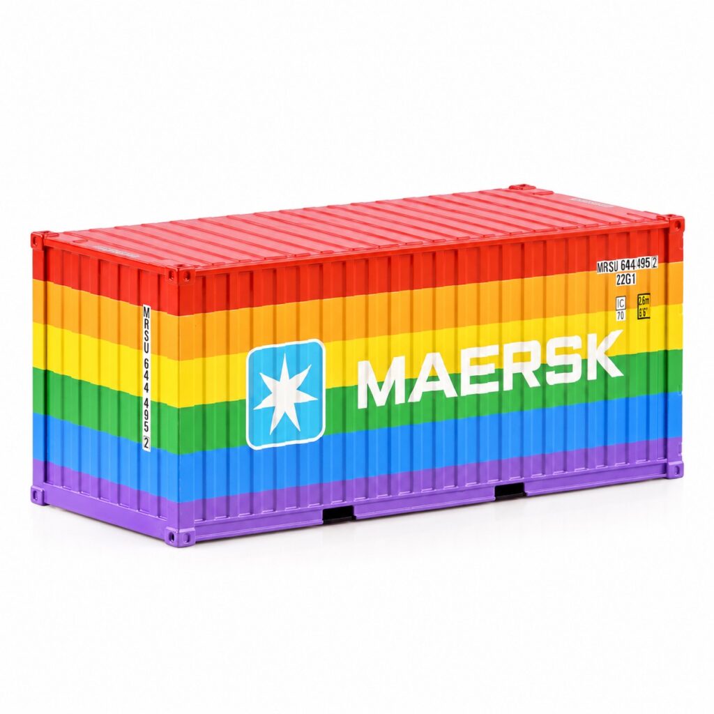 PRÉ-VENDA - Miniatura Container 20 Pés MAERSK RAINBOW na escala 1:50 da WSI.